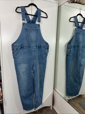 Ava & Viv 20W Blue Denim Jean Overalls Jean Distressed